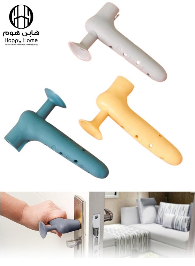 هابي هوم 2 قطعتين من سدادة الباب المصنوعة من السيليكون المضادة للتصادم بقاعدة لاصقة قوية – واقي للجدران يمنع اصطدام الباب ويحمي الطلاء من الخدوش، مانع انزلاق لتثبيت الباب مفتوحًا، تصميم مرن ومتین للاستخدام المنزلي والمكتبي - Image 1